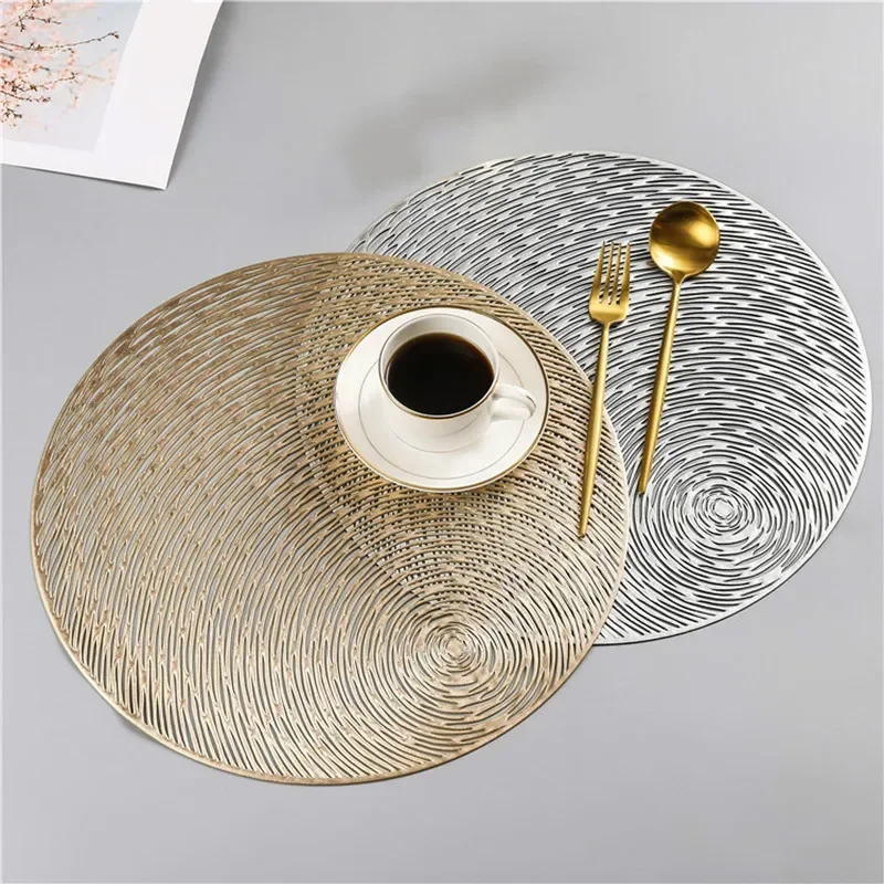 

New 1Pc Table Mats Coasters Pad Round PVC Placemat Mats Heat Resistant Wear Resistant Non - Slip Washable Individual Table Pad