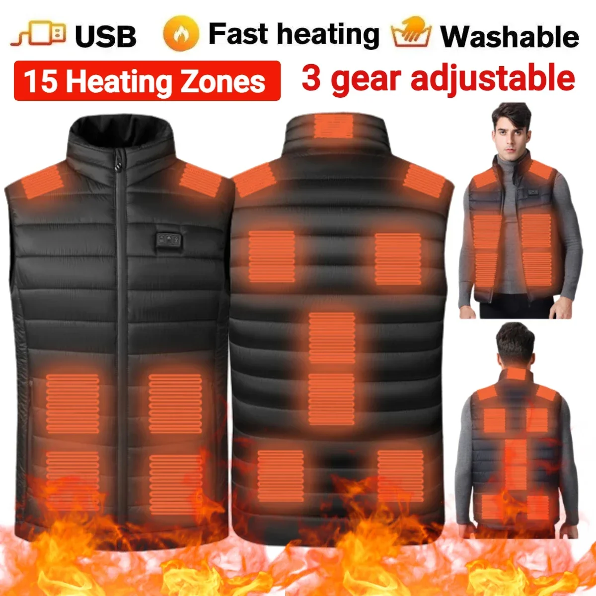 Sportswear Heated Coat Men Women Electric Heated Jackets Lightweight Warm For Camping Outdoor Work Fishing