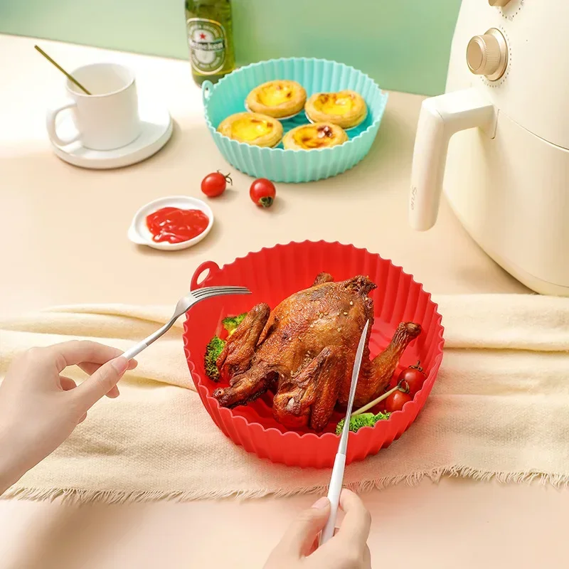 Airfryer Baking Paper Silicone BBQ Basket Mat Reusable Oven Baking pizza Tray Nonstick pot Liner Replacement Parchment Grill Pan