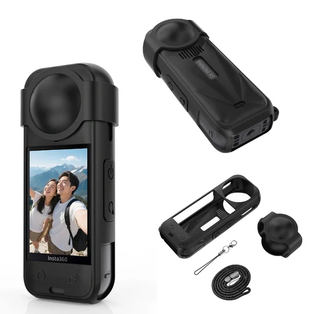 Pour Insta360 X5 X4 couvercle de protection d'objectif en Silicone souple capuchon d'objectif de caméra panoramique protecteur d'écran pour Insta 360 X4 X5 accessoires 6