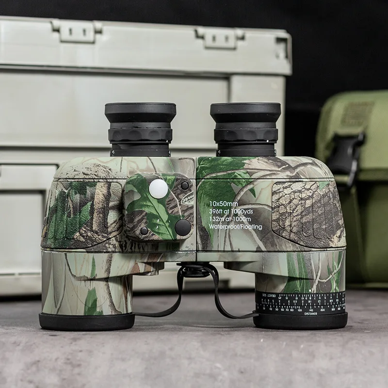 

Профессиональный Водонепроницаемый Военный бинокль, 10x50, IP7, с дальномером, компасом, для наблюдения за птицами, охоты, лодок