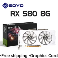 SOYO Graphics Cards Radeon RX580 8G GDDR5 Memory Video Gaming Card PCIE3.0x16 GPU Desktop Computer Components AMD RX 580 8G 2