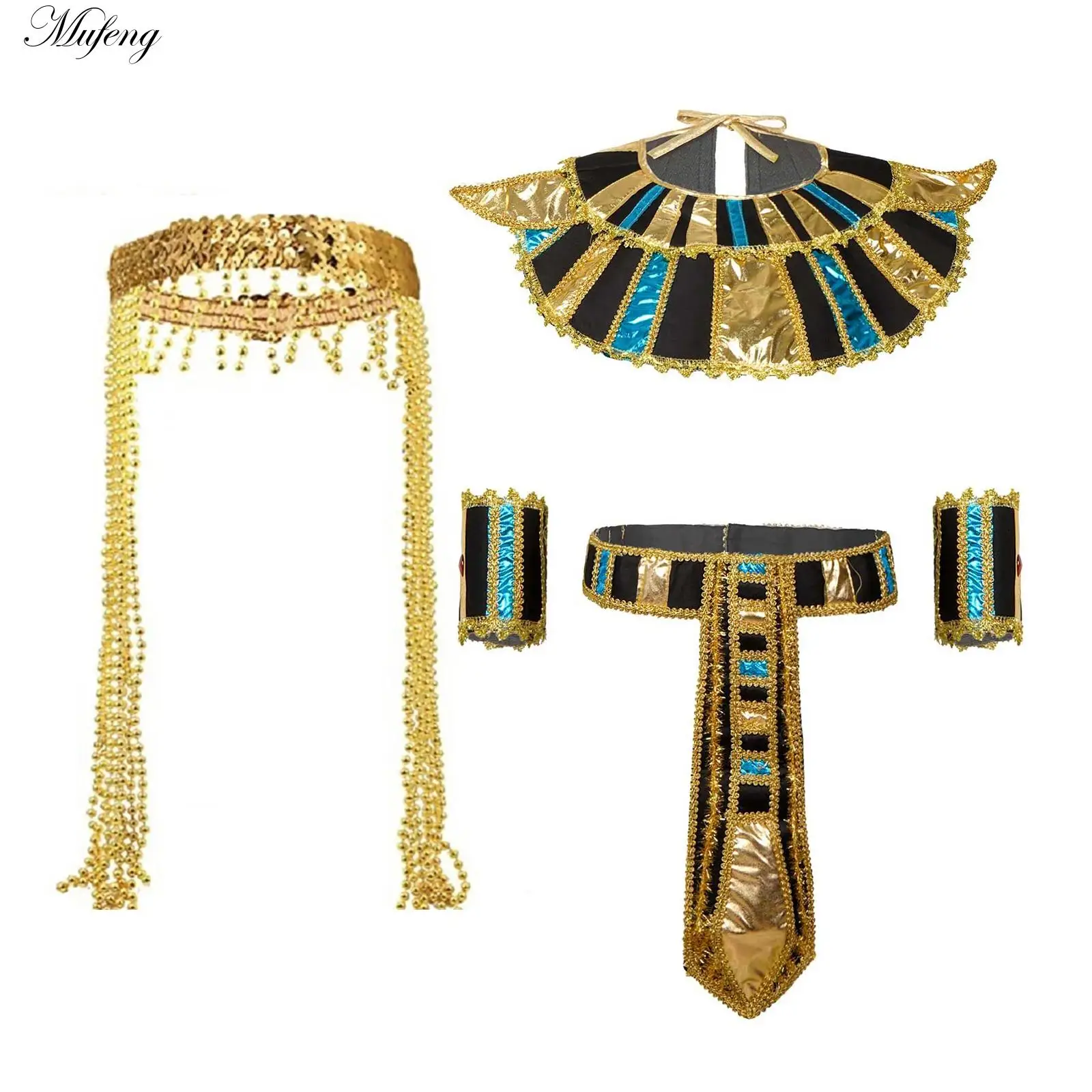 20 Style Cleopatra Jewelry Headband Snake Headpiece Belt Collar Hat Set Halloween 4pcs Women Men's Egyptian Costume Accessorie