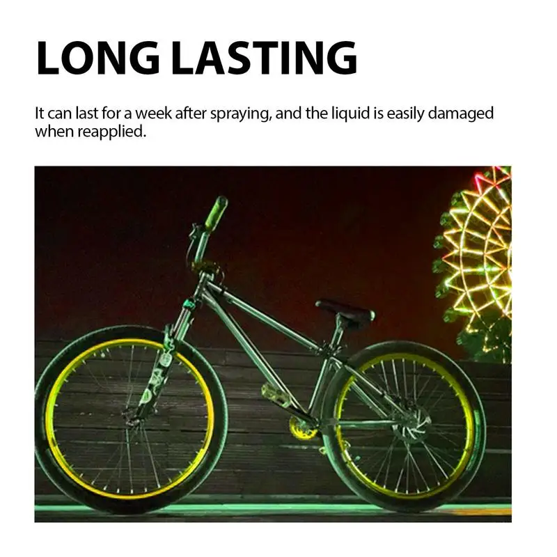 Night Spray Paint 100ml Glowing In The Dark Spray Paint For Bicycle Long Lasting Reflective Glow For Clothes Bicycles