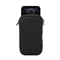 Neoprene Zipper Shockproof Phone Bag Pouch - 7.2 inches (Black)