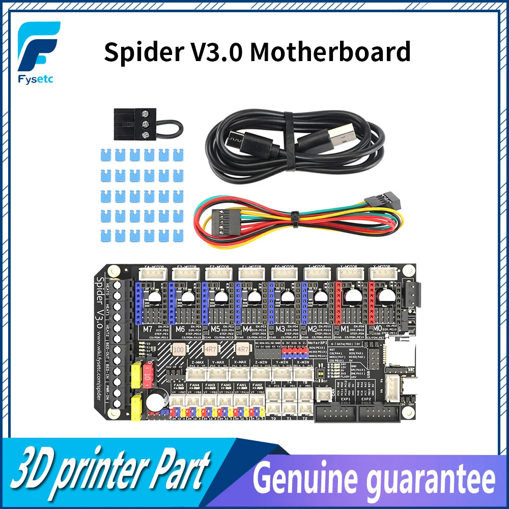 FYSETC Spider V3.0  Motherboard 32Bit RRF Controller Board TMC2130 TMC2209 3D printer Part Replace SKR V1.3 For Voron 2.4 Kit