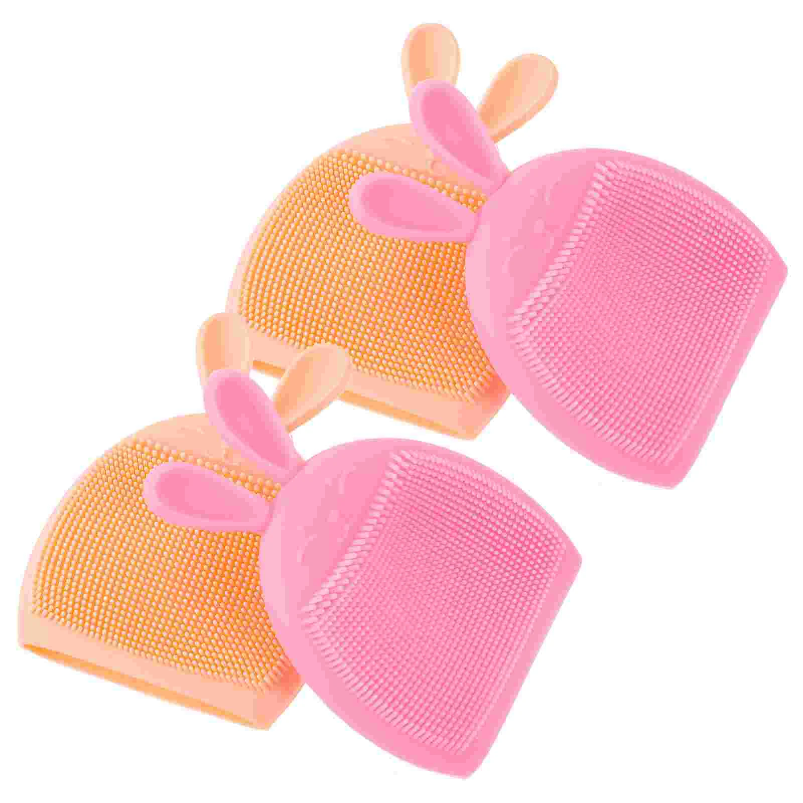 

4pcs Lovely Face Cleanser Face Massage Scrubber Silicone Facial Cleansing Brush