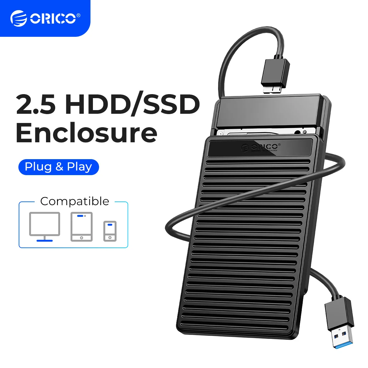 ORICO 2.5 Inch USB3.0 HDD Case SATA to USB3.0 USB3.1 5Gbps Speed Hard Drive Enclosure for SSD HDD PC Laptop External HDD Case