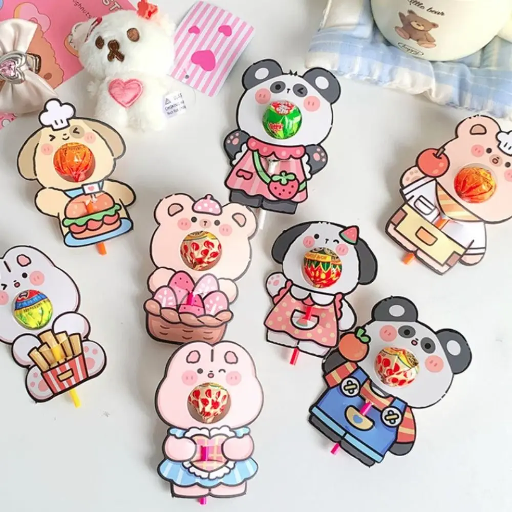 

Cute Cartoon Pattern Lollipop Decorative Paper Card Candy Holder Lolly Covers DIY Package Decor Kids Gifts