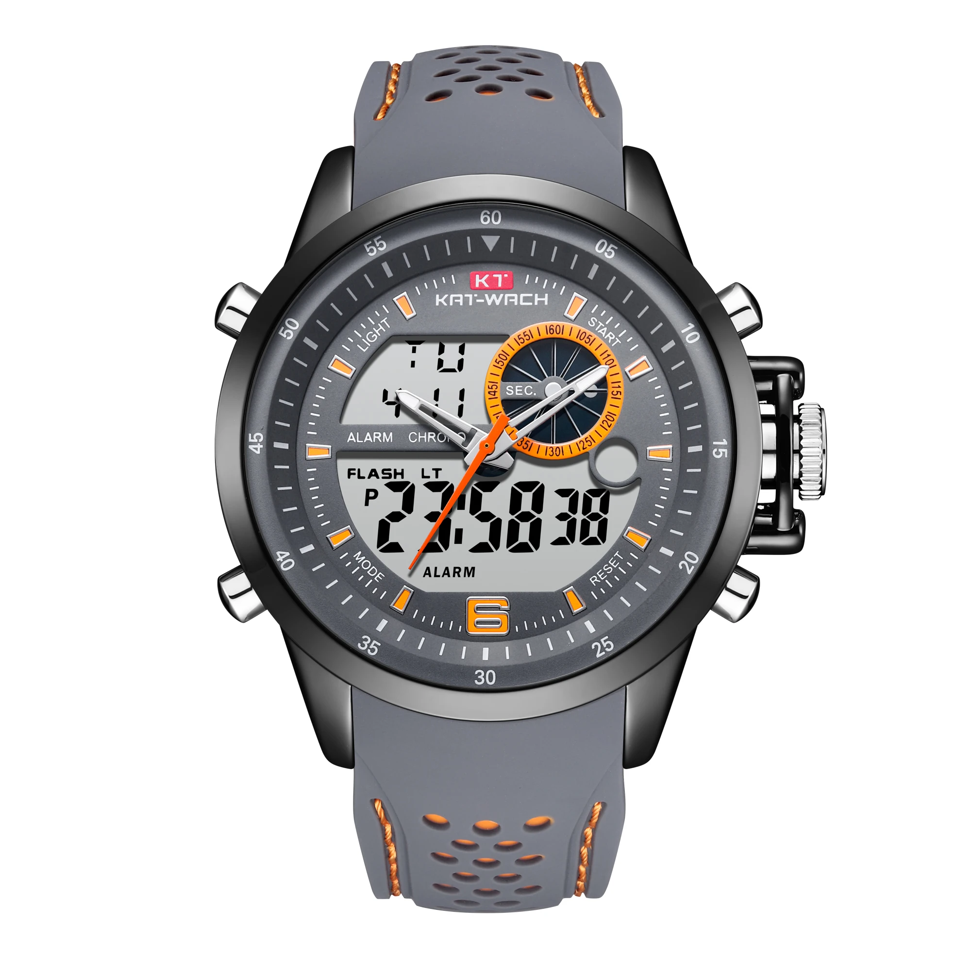 KAT-WACH men's multi-color silicone belt quartz watch luminous waterproof alarm clock led light