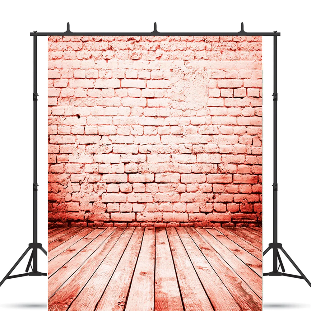 

SHENGYONGBAO Vinyl Brick Wall Wooden Floor Photography Backdrops Portrait Photo Background Studio Prop YXZQ-02