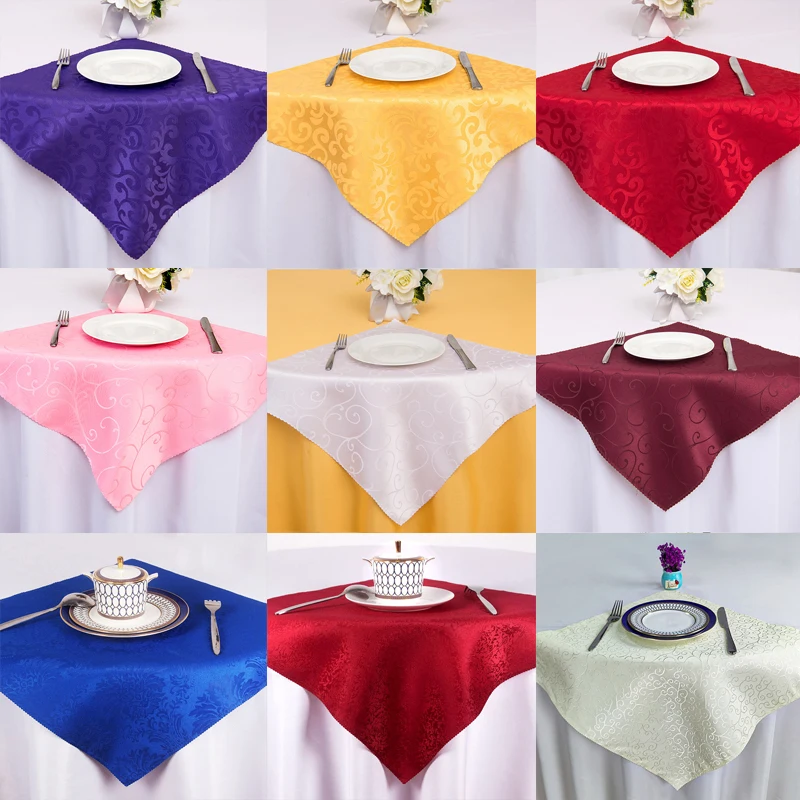 10pcs 48 x 48cm Polyester Jacquard Table Napkins Wedding Damask Dinner Cloth Napkins Handkerchiefs Event Hotel Party Decoration