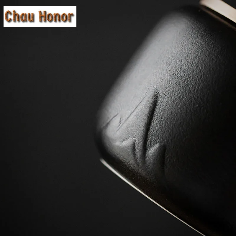 230ml Japanese Style Distant Hills Coarse Ceramic Tea Can Sealed Box Ceramic Mini Portable Moisture Proof Storage Pot Tea Items