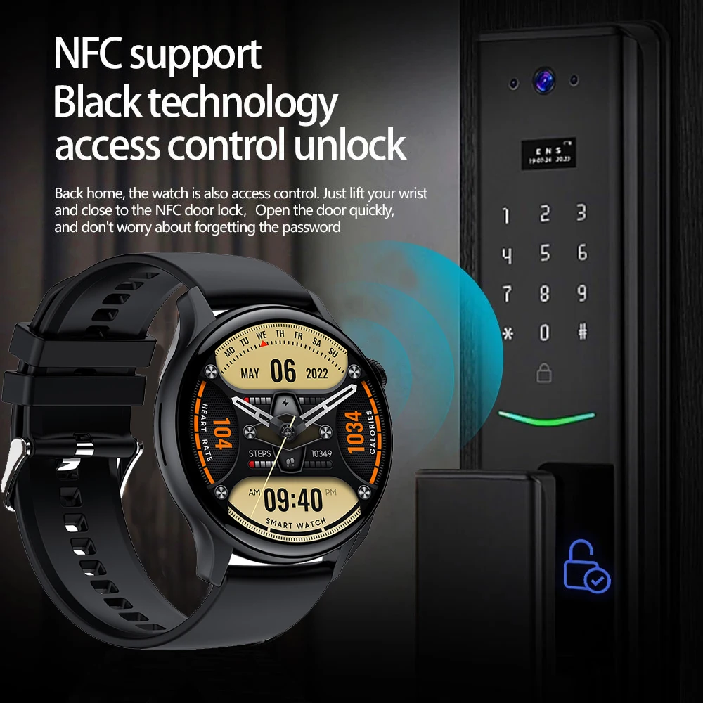 2023 AMOLED Ʈ ġ , 466*466 1.43 ġ HD ȭ, ׻ ð ǥ, NFC  ȭ,  Ʈġ