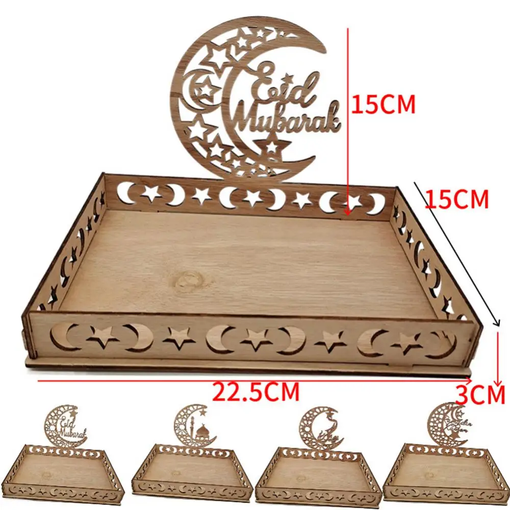 Bad Taste Bears Wooden Food Tray Ramadan Decoration for Home Stars Lights and Party Decor Gifts 
