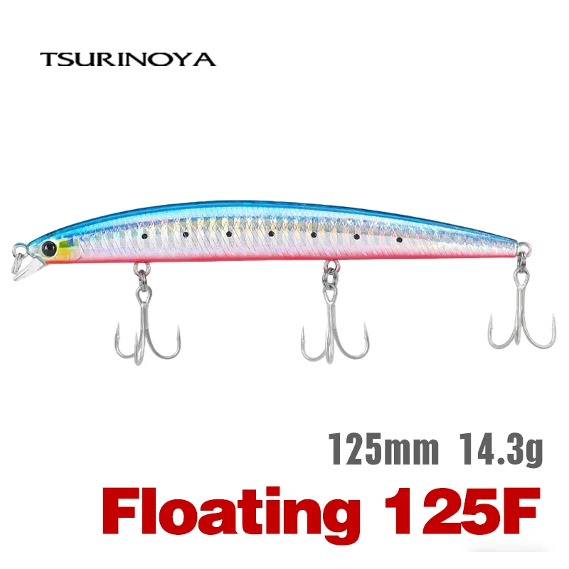 TSURINOYA Slim Minnow Meeresangelköder 125F 125 mm 14,3 g SW-Spiel schwimmende harte Köder für Seebarsch-Fake-Fischköder mit flachem Bereich