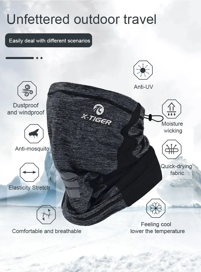 X-TIGER Radfahren Gesichts maske absorbieren Schweiß atmungsaktives Angeln Training Sport Gesicht Schal Hals Gamasche Sommer Gesicht Bandana – Detail 10
