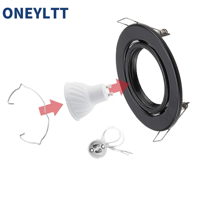 White/Black Led ceiling spot light Led spotlight lamp Frame Adjustable Downlight led HoldersCutout 70mm For MR16 GU10 Bulb Holder Recessed LED Spot light