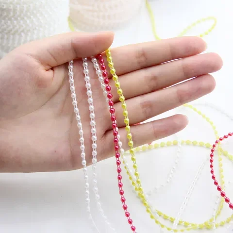 

5Meter Imitation Pearl Beads Line Chain Trim For DIY Party Crafts Wedding Bride Bouquet Decor Clothing Supplies Jewelry Findings