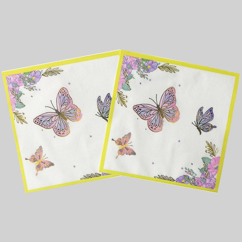 

10/20pcs/Pac 33*33cm 2-Ply New Colourful Butterfly Creative Theme Printed Napkin Floral Holiday Party Decoration Paper Placemat