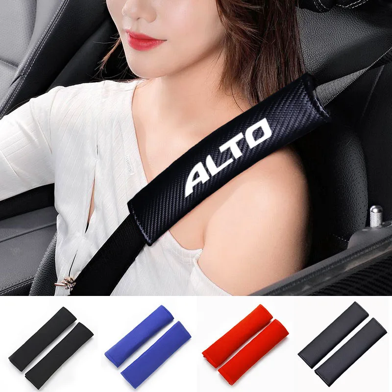 

Car Protection Seat Belt Padding Pad Auto Carbon Fiber Car Seatbelt Shoulder Protector Cover for Suzuki ALTO Car Accessorie