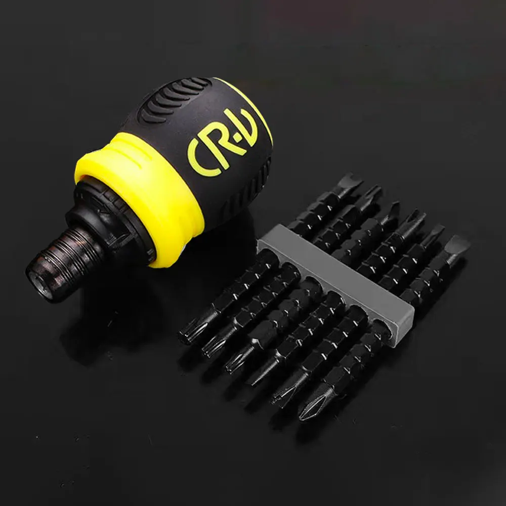 Compact Ratchet Screwdriver Set with Telescopic Detachable Steel Heads - Ideal for Repairs and Hand Tools