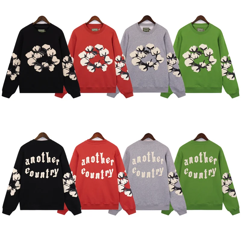 Loose Fit ex Long Sve round Ne Cotton Hoodie Street Sle Comfortable Breathable Sweatirt for Spring Autumn Winter