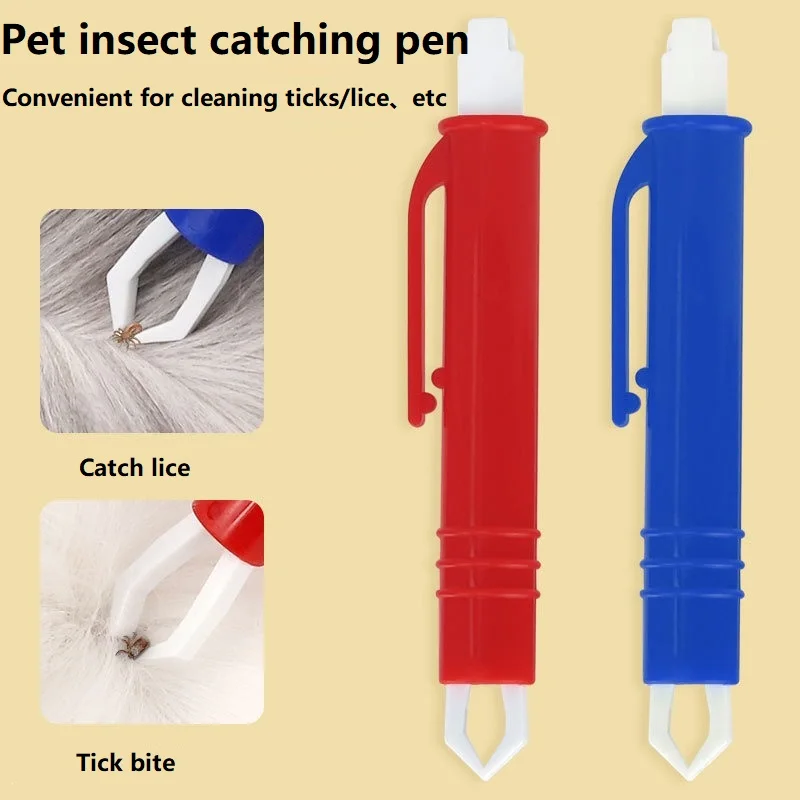 Draagbare mini-mijt- en tekenverwijderaar met pincet voor het verwijderen van vlooien bij honden en katten, handig hulpmiddel voor de verzorging van huisdieren GPJYP03_voghion.com