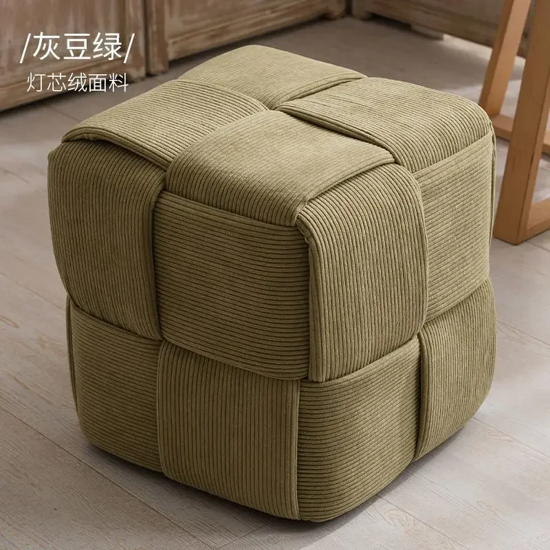 

Home Chair Internet Celebrity Small Stool Home Coffee Table Stool Creative Woven Fabric Low Changing Shoe Foot