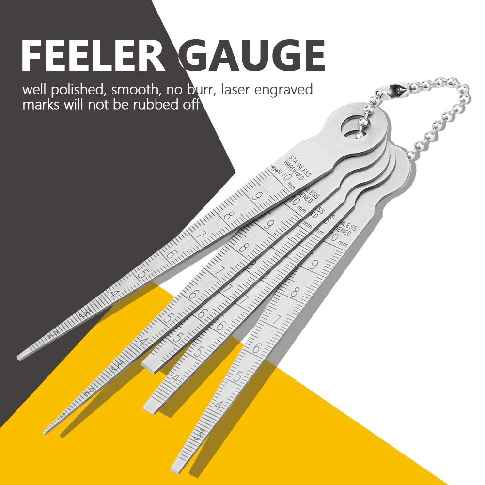 Feeler Gauge Feeler Measuring Tool Gap Gage Taper Gauge 1 Set Stainless Steel Welding Taper Feeler Gauge Rulers Hole Inspection Tool 10mm