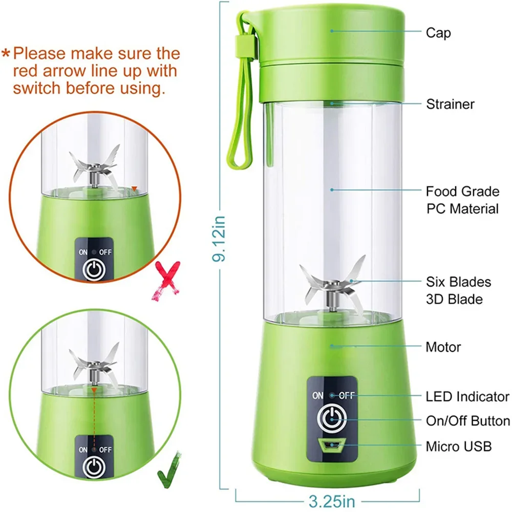 Fruit Blender Mini USB Rechargeable Mixer Electric Handheld Smoothie Maker Blender Stirring Portable Food Processor fruit juicer food blender
