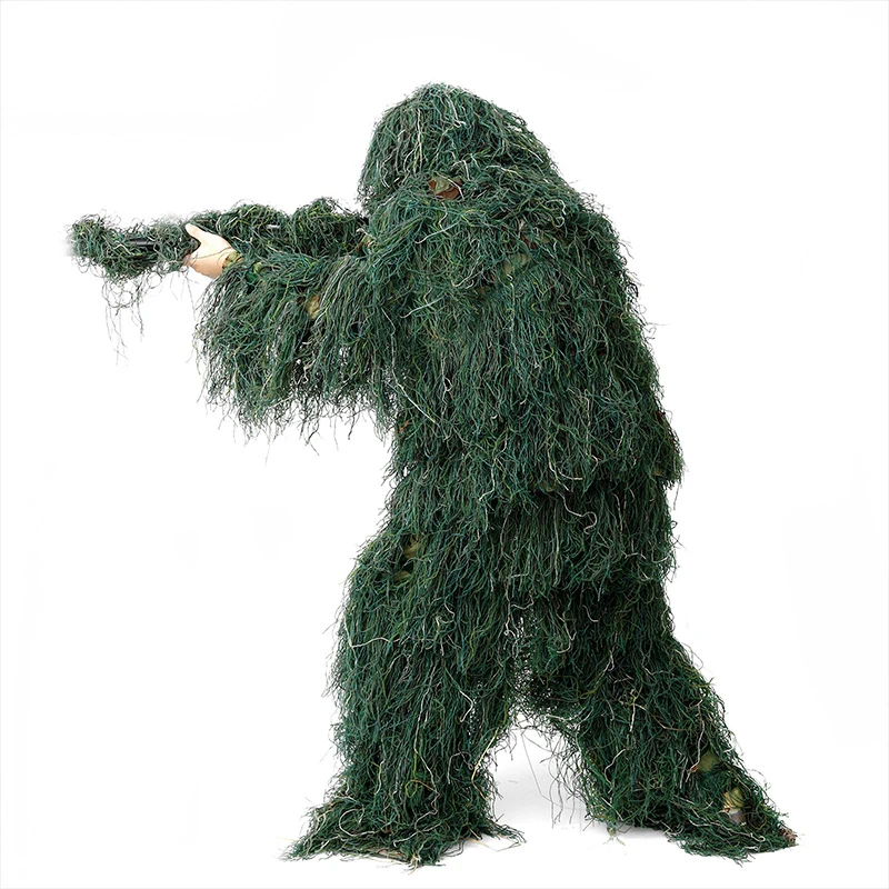 5-in-1 Camouflage Suit Outdoor Hunting Jungle Dry Grass Color Photography Bird Watching Cloth Adult Kids ghillie suit