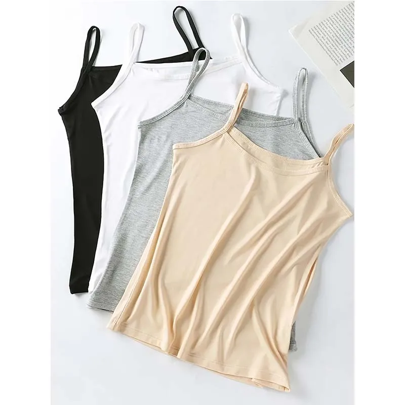 Women Camisole Summer Girls Pure Simple Bottom Vest Cotton Sleeveless Thin Womens Underwear women camisole