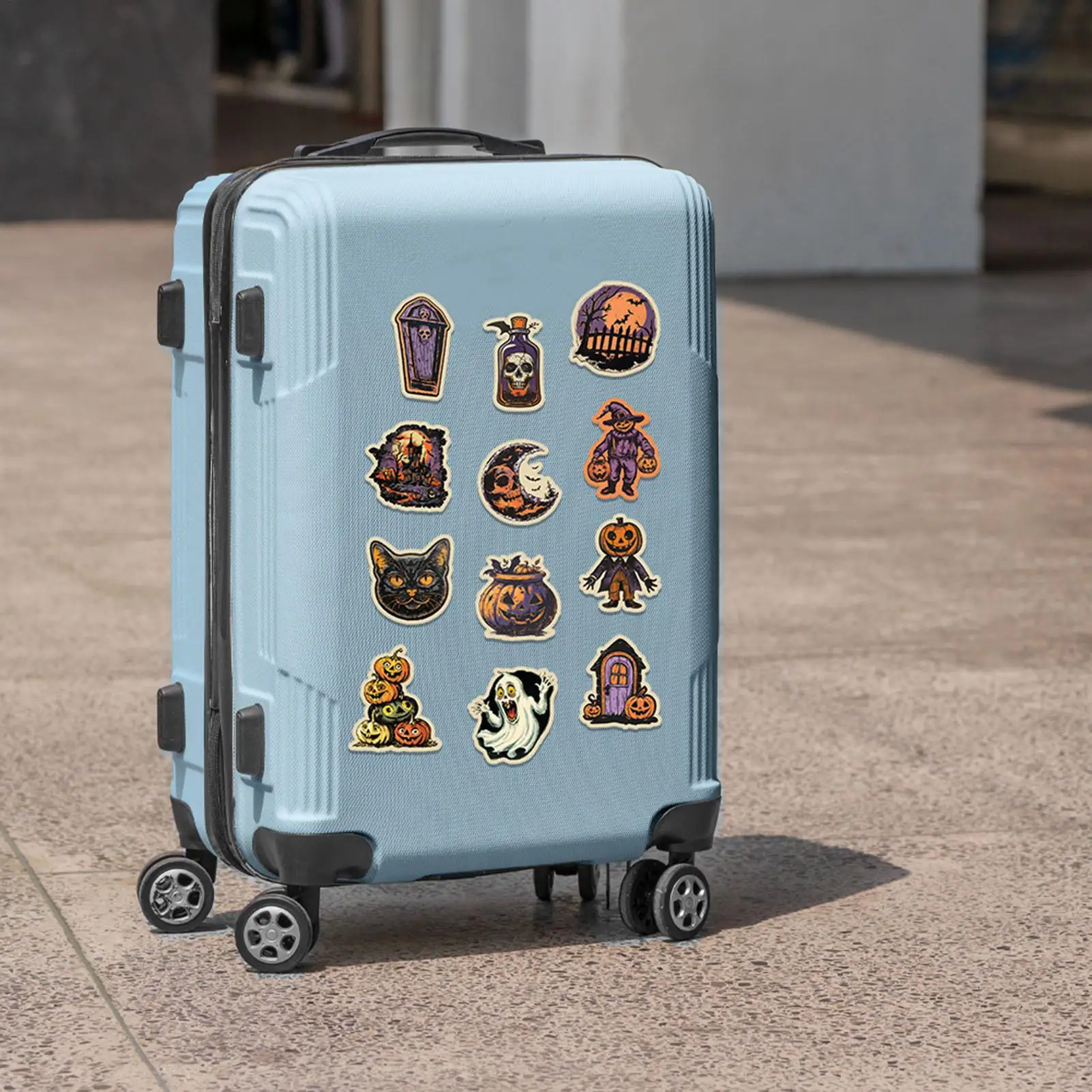 Vintage Halloween Stickers Retro 100 Pieces Skull Halloween Stickers Novelty Toys For Kids Luggage Party Journal Phones Wall