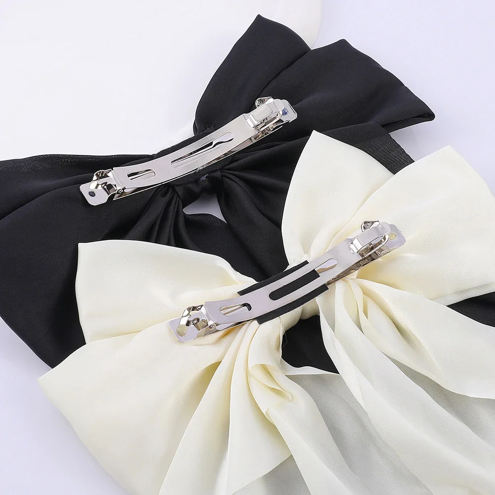 Elegant Satin Bow Hair Clip for Women - Fashion Solid Bowknot Barrettes, Girls Ponytail Accessory, Hairpin for Ladies 장식