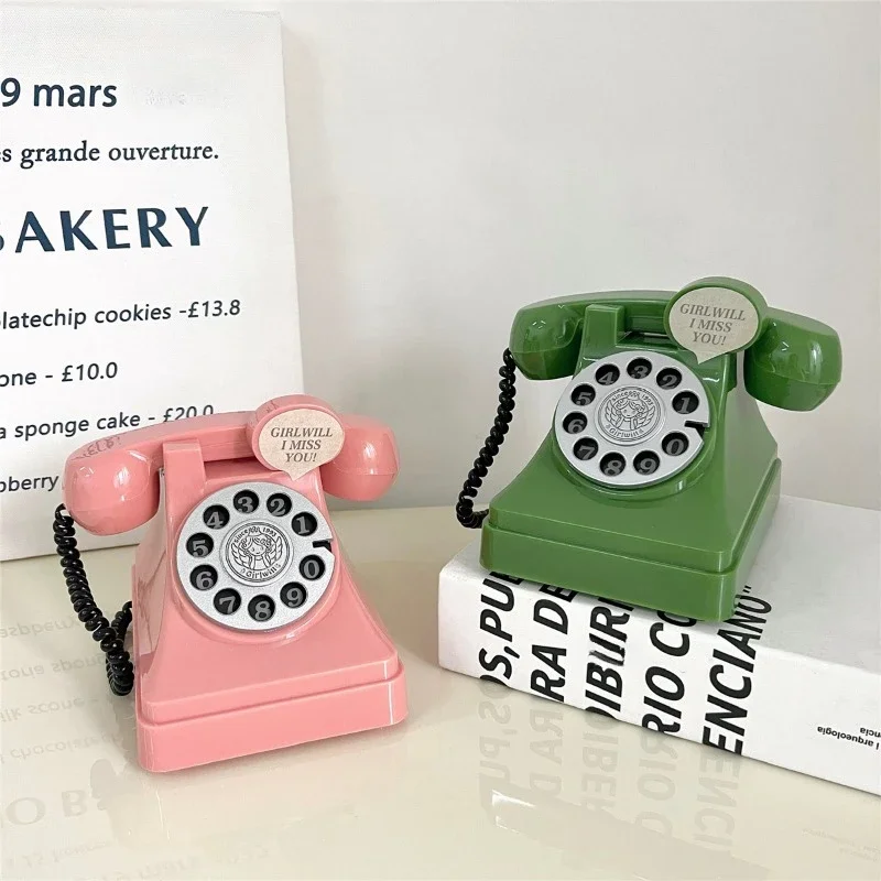 

Pink Green Red Telephone Savings Tank INS Home Ornaments Birthday Gift Photography Decorations Props