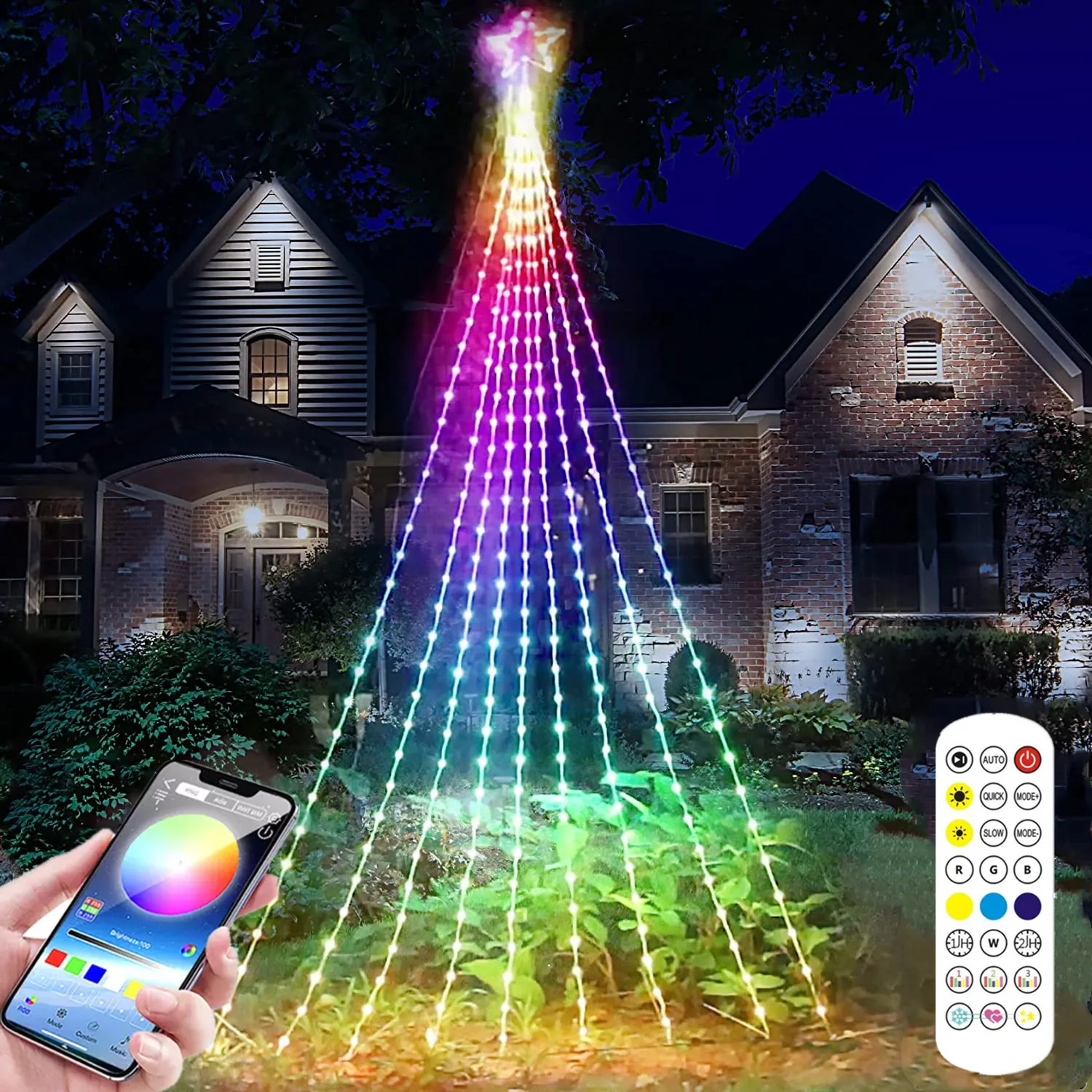 Smart Led String Lights Bluetooth App Remote Control Fairy Garland
