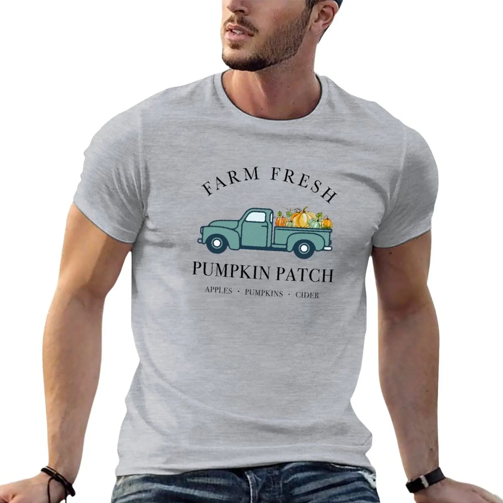 

Fresh Pumpkin Patch Fall Farmhouse Pumpkin Autumn Aesthetic Fall T-Shirt cute tops vintage clothes funnys mens plain t shirts