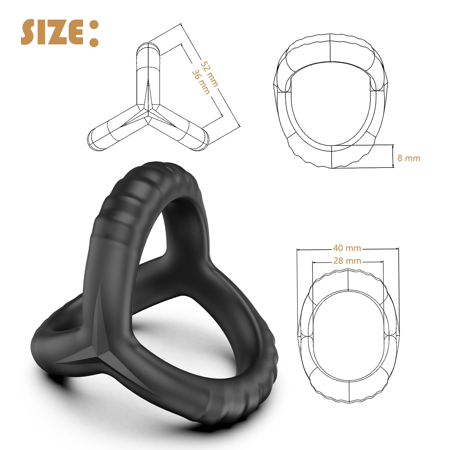 Reusable Silicone Penis Ring - Newest Design for Delayed Ejaculation & Penis Enlargement, Dick Enlarger Sex Toy for Men