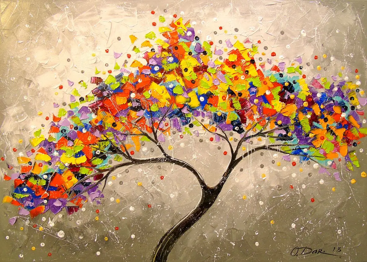 Vibrant Floral Landscape Canvas Art - High-Saturation Wall Décor Poster