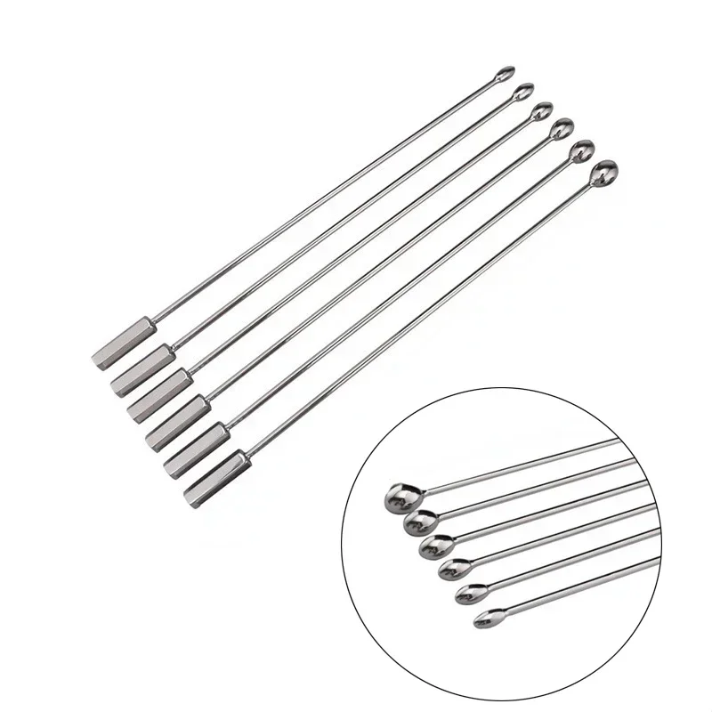 Stainless Steel Penis Plug Electrical Shock Uretral Stimulator Urethral Sounding Beads Penis Massage Wand Sex Toys for Men