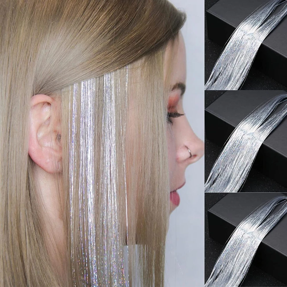 HairTinselExtensionsHolographicGlitterFairyHairTinselFor