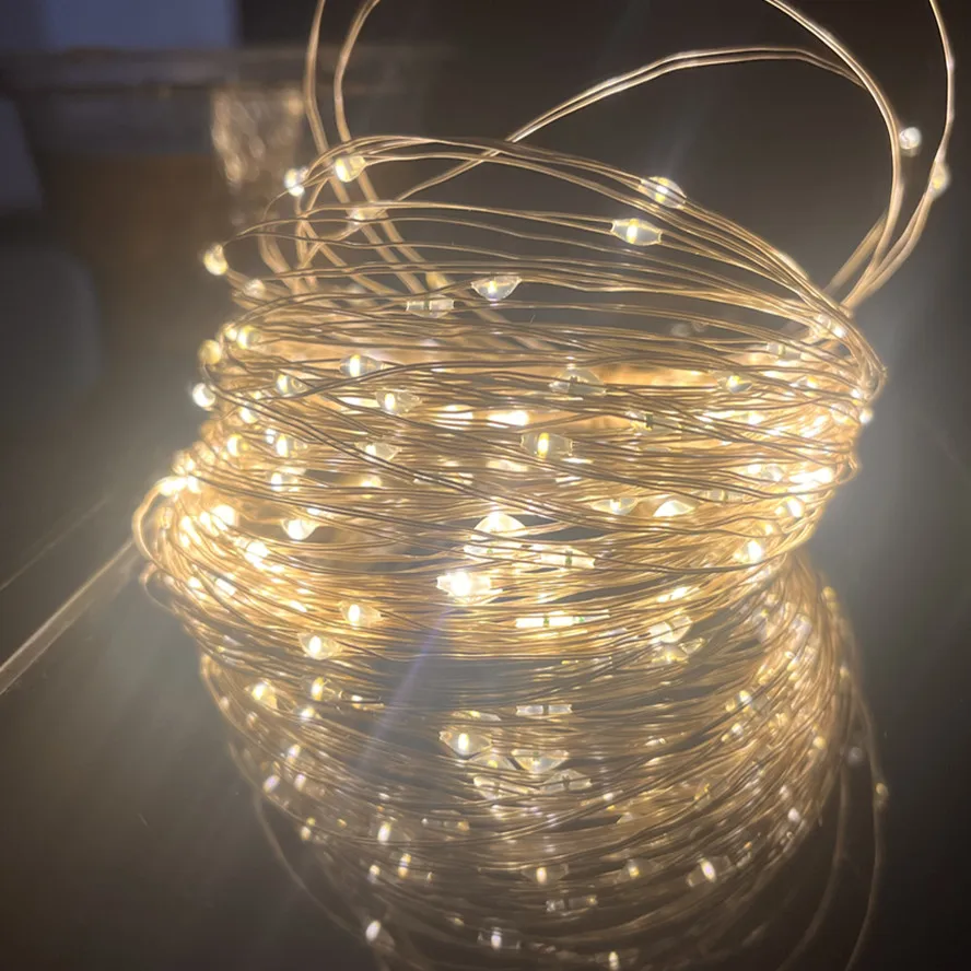 Enchanting Silver Line USB Fairy Lights - Festive LED String Illumination for Holidays and Special Occasions