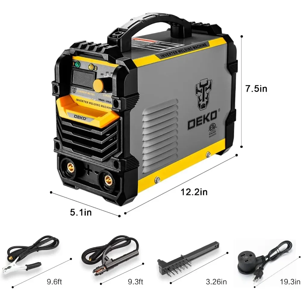 110/220V MMA Welder,160A ARC Welder Machine IGBT Digital Display LCD Hot Start Welder with Electrode Holder,Work Clamp