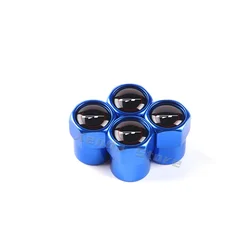 Premium Car Wheel Tire Valve Stem Caps - Set of 4 Airtight Covers for Enhanced Durability and Style (A Blue)