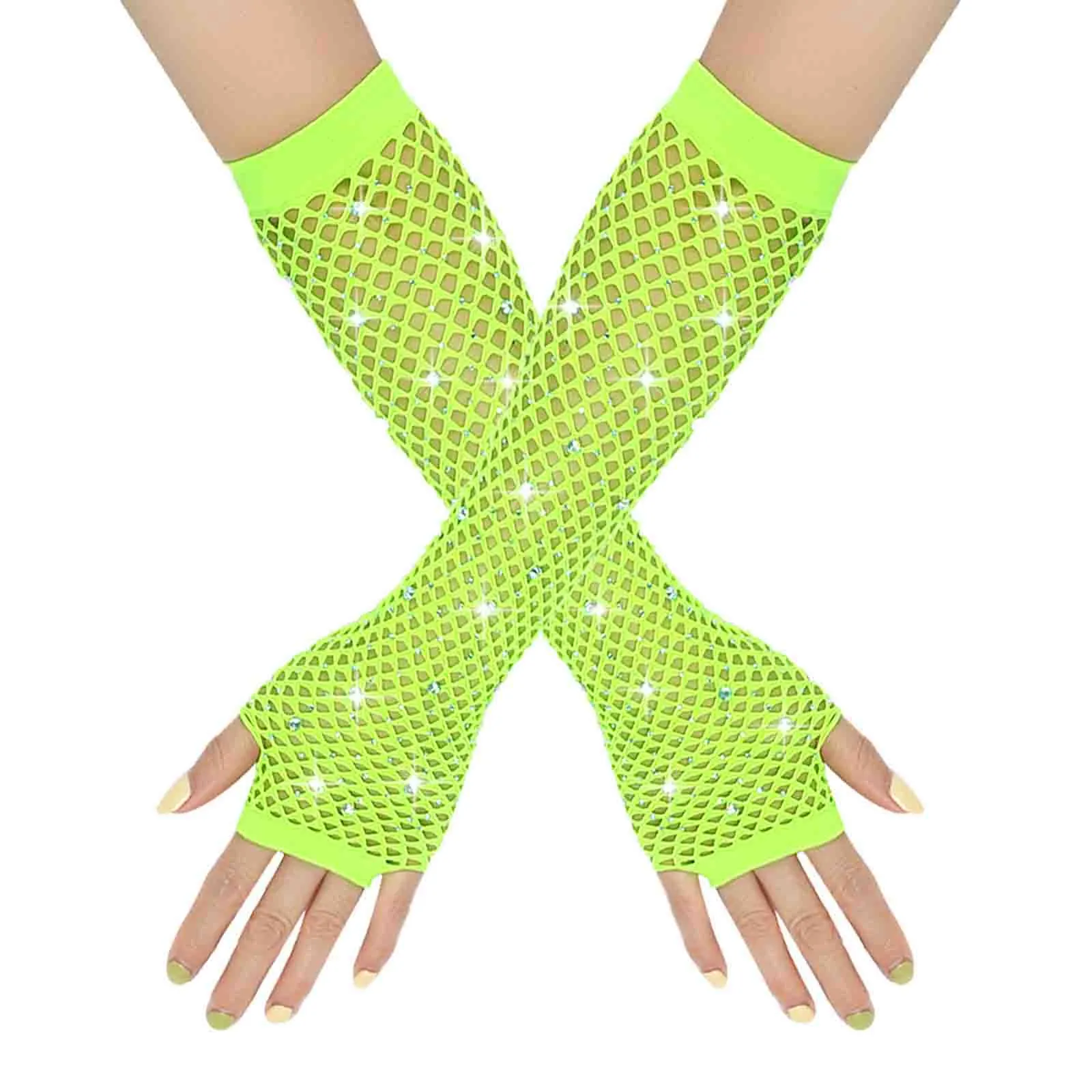 Guantes De Rejilla Sin Dedos Para Mujer – Elásticos, Transpirables Y Muy Sexys, Ideales Para Disfraces De Los 80, Halloween, Fiestas Y Cosplay