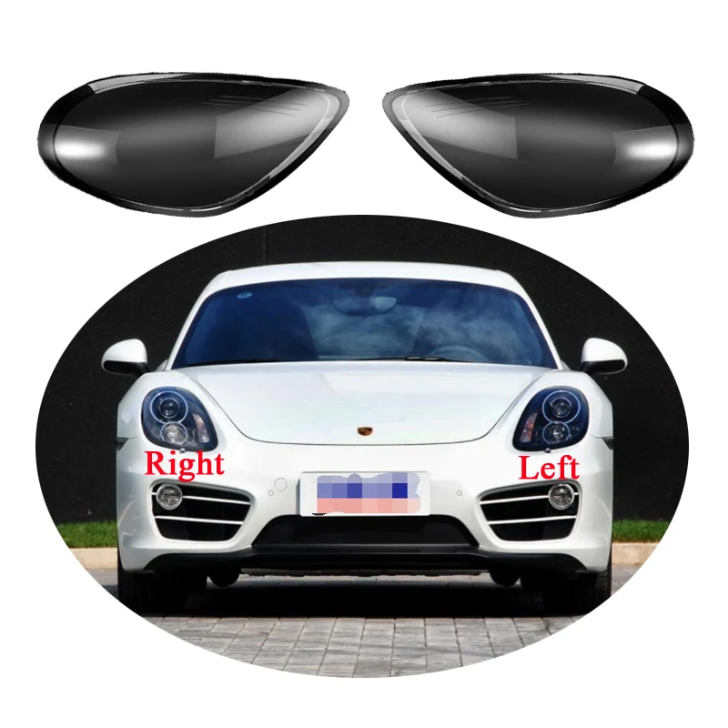 

For Porsche Cayman Boxster 981 2013-2015 Headlight Transparent Lampshade Headlamp Cover Lamp Shell Headlights Lens Plexiglass