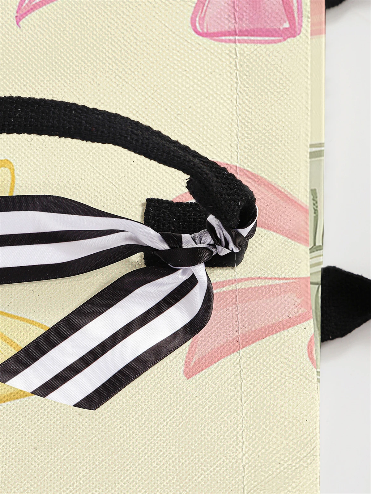 Bow pattern printed handbag - handbag, women's gift handbag, beach bag, suitable for large capacity handbags of men and women