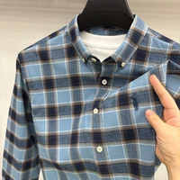 Marque de luxe broderie 100% coton chemise à manches longues hommes nouvelle chemise hommes décontracté haut ample hommes d'affaires 3