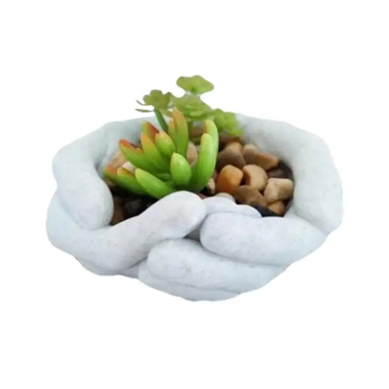 

Succulent Planter Resin Flower Succulent Pot Two-hand Model Hand Storage Dish Ashtray Hands Sculpture Decor for Succulents